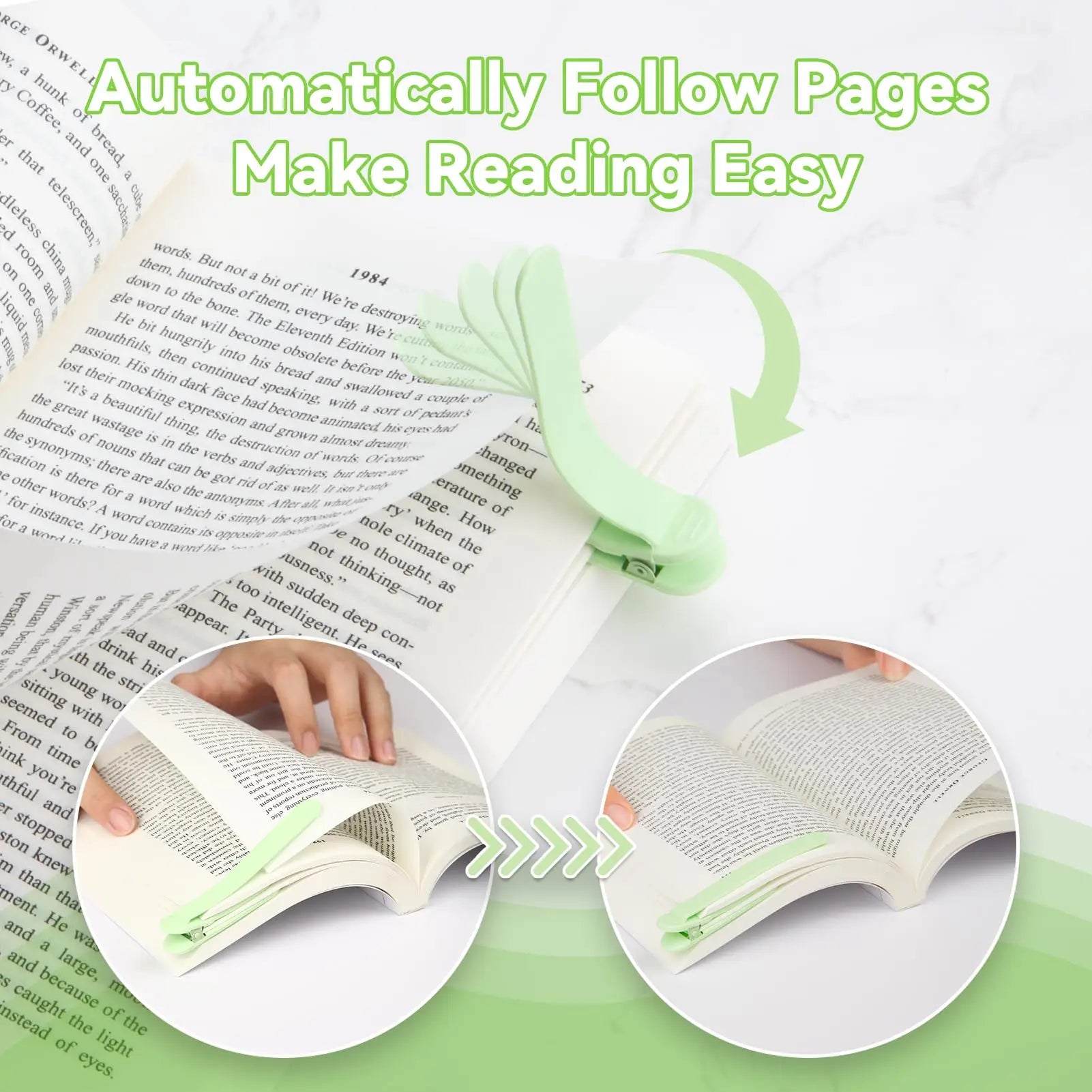 Automatic Bookmark, Silicone Reading Bookmark, Colorful Bookmark, Ideal Gift for Book Lovers, Essential Reading Accessory