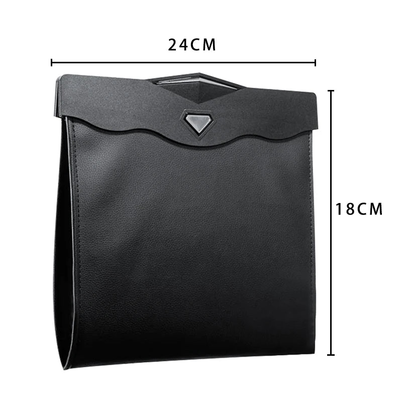 Car Front Seat LED Waterproof Magnetic Adsorption Garbage Bin