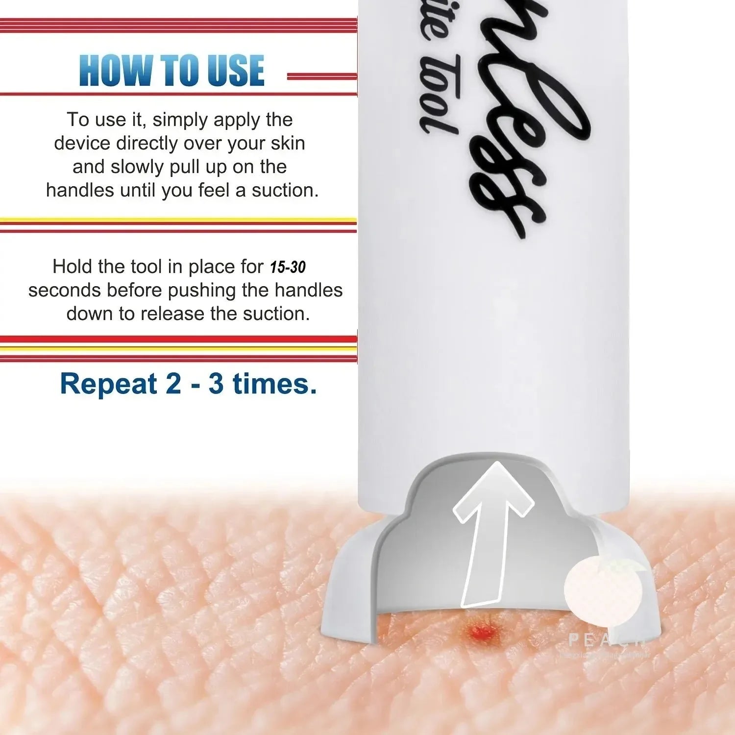 Suction Tool, Remover - Bug Bites and Bee/Wasp Stings, Natural Insect Bite Relief, Chemical Free Single
