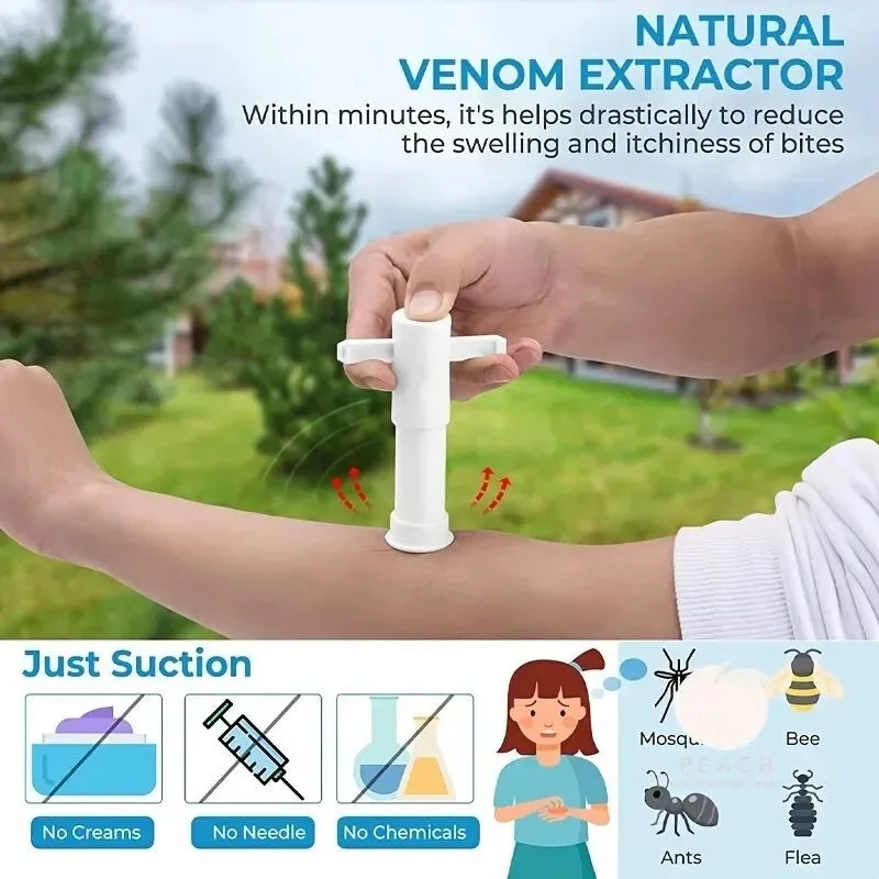 Suction Tool, Remover - Bug Bites and Bee/Wasp Stings, Natural Insect Bite Relief, Chemical Free Single