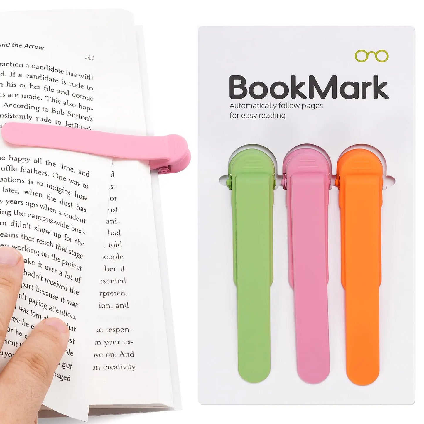 Automatic Bookmark, Silicone Reading Bookmark, Colorful Bookmark, Ideal Gift for Book Lovers, Essential Reading Accessory