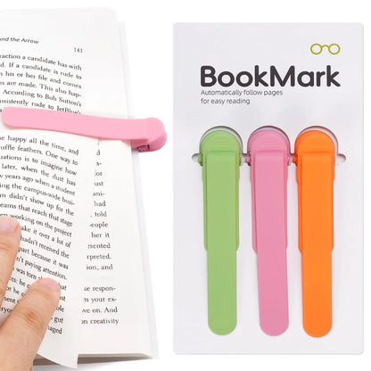 Automatic Bookmark, Silicone Reading Bookmark, Colorful Bookmark, Ideal Gift for Book Lovers, Essential Reading Accessory