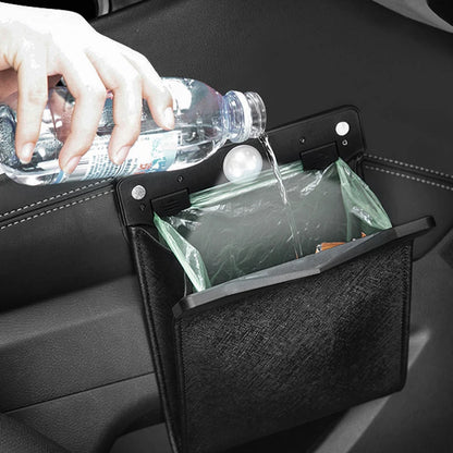 Car Front Seat LED Waterproof Magnetic Adsorption Garbage Bin