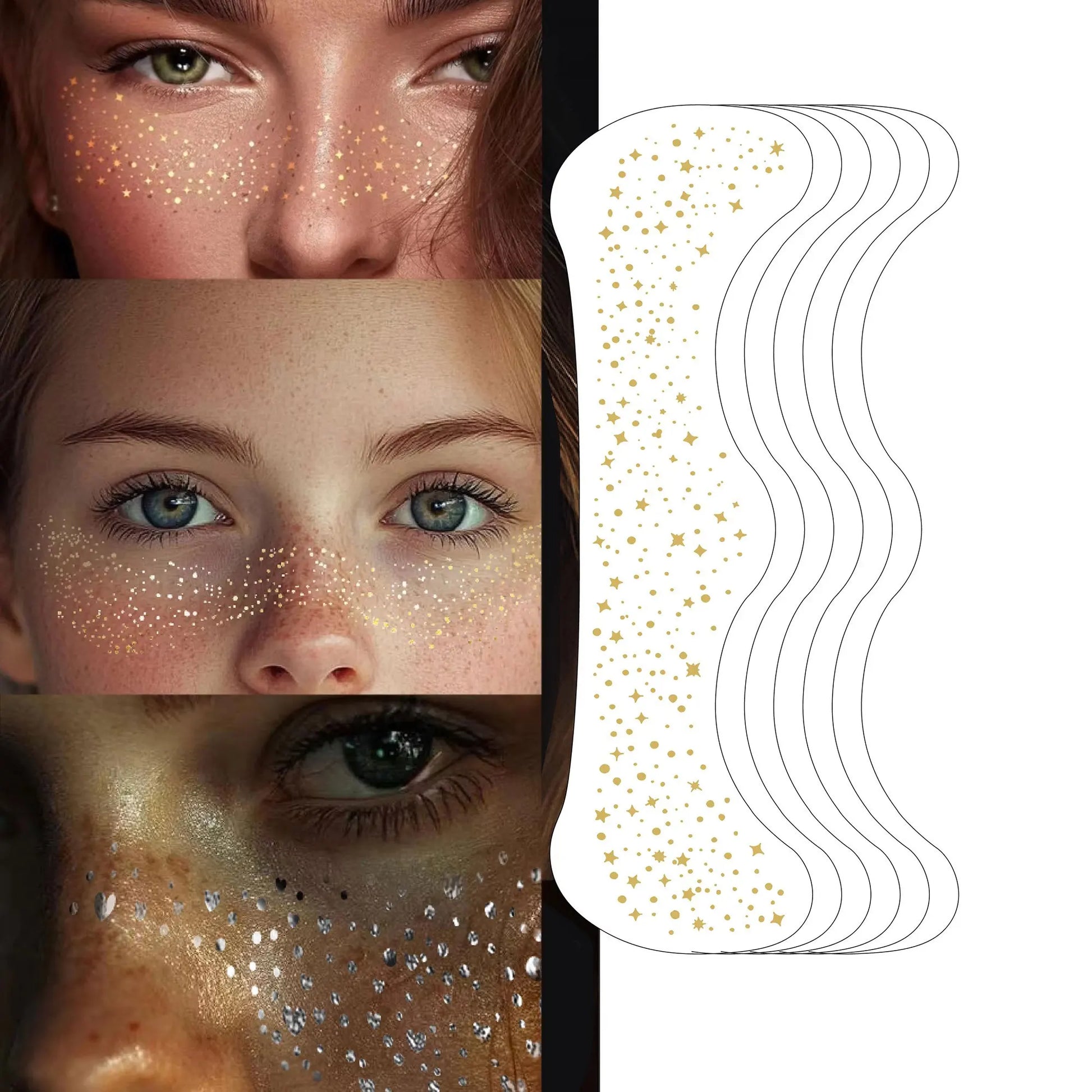 6Pcs Fake Freckle Stickers for Women Face Makeup